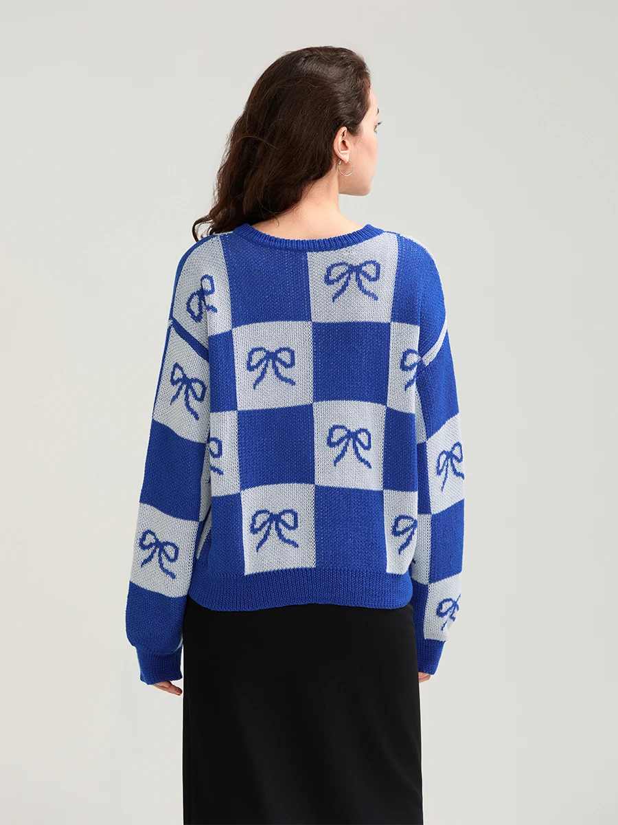 Женский вязаный кардиган с длинным рукавом и бантом на пуговицах, осенняя повседневная куртка, свитер