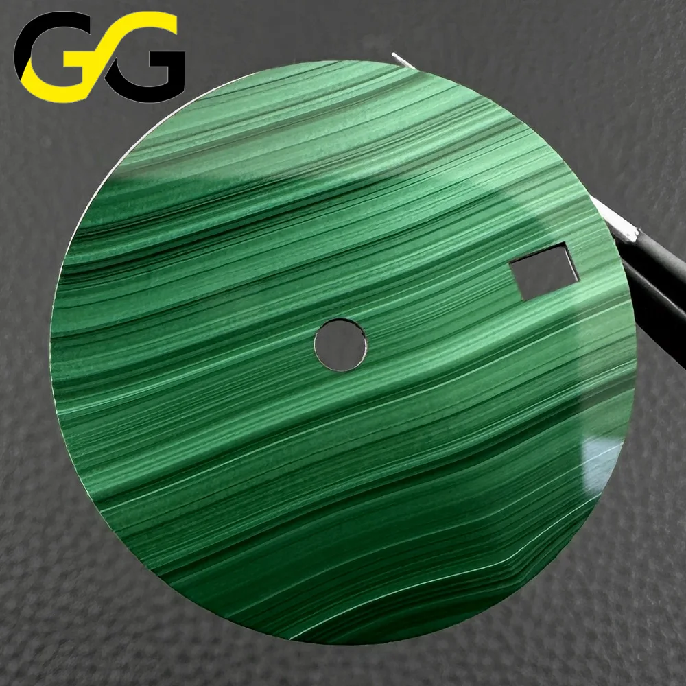 28.5mm Malachite Dial Fit for NH35/NH36 Movement High Qualit Natural Stone Dial Custom Logo Watch Parts No Luminous GG Brand
