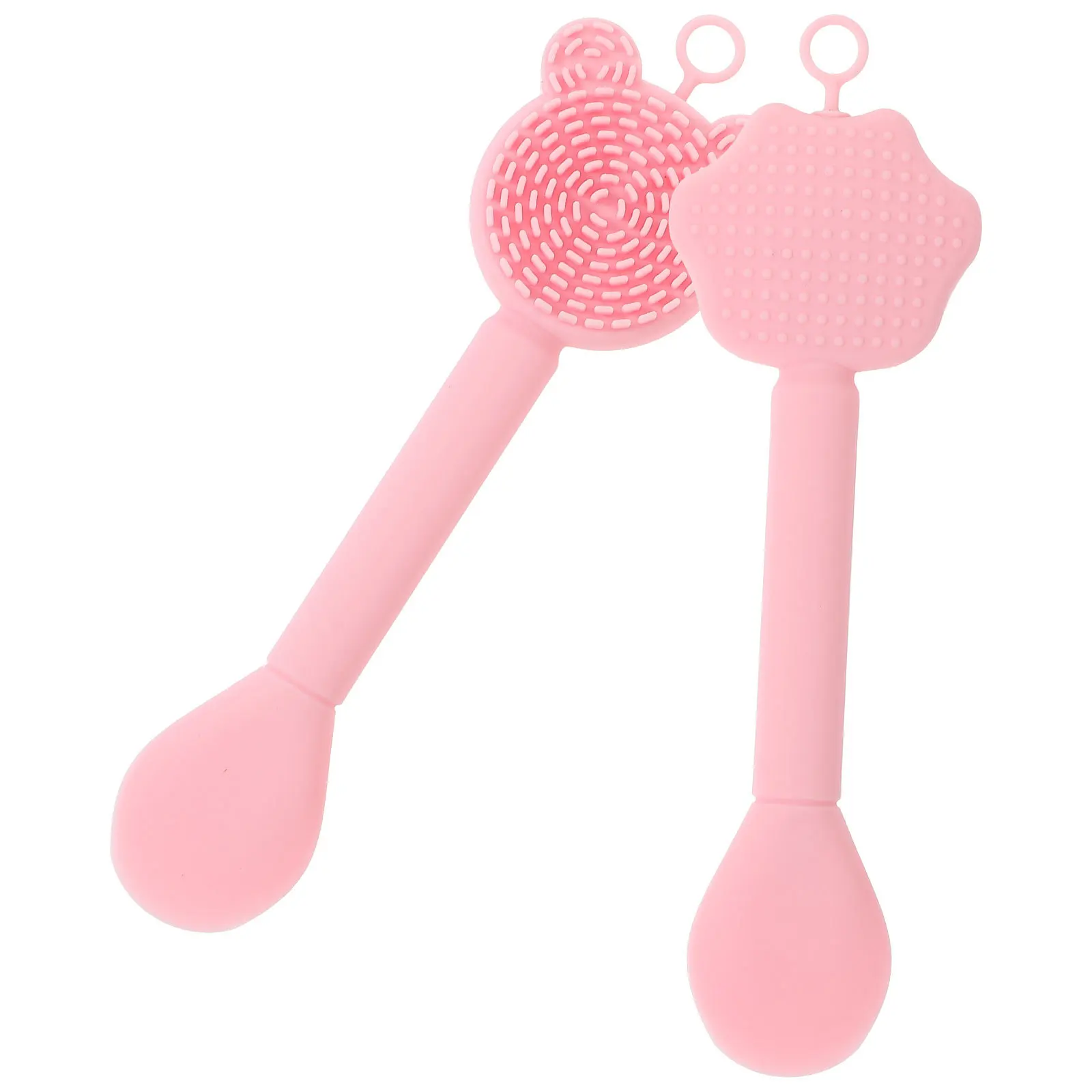 2 stuks siliconen gezichtsmasker applicator dubbelzijdige gezichtsborstel schattig ontwerp gezichtsreiniging scrubber zachte huidreiniger
