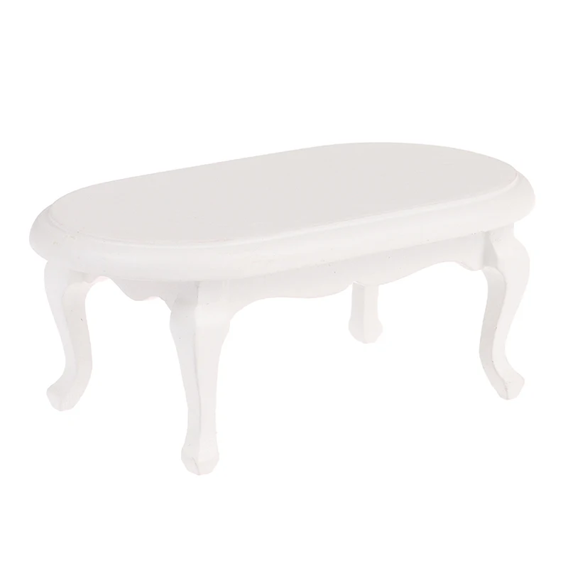 1개 인형집 미니어처 나무 티테이블 모델 미니 시뮬레이션 화이트 티 테이블 인형집 장식 가구 장난감 액세서리-장난감