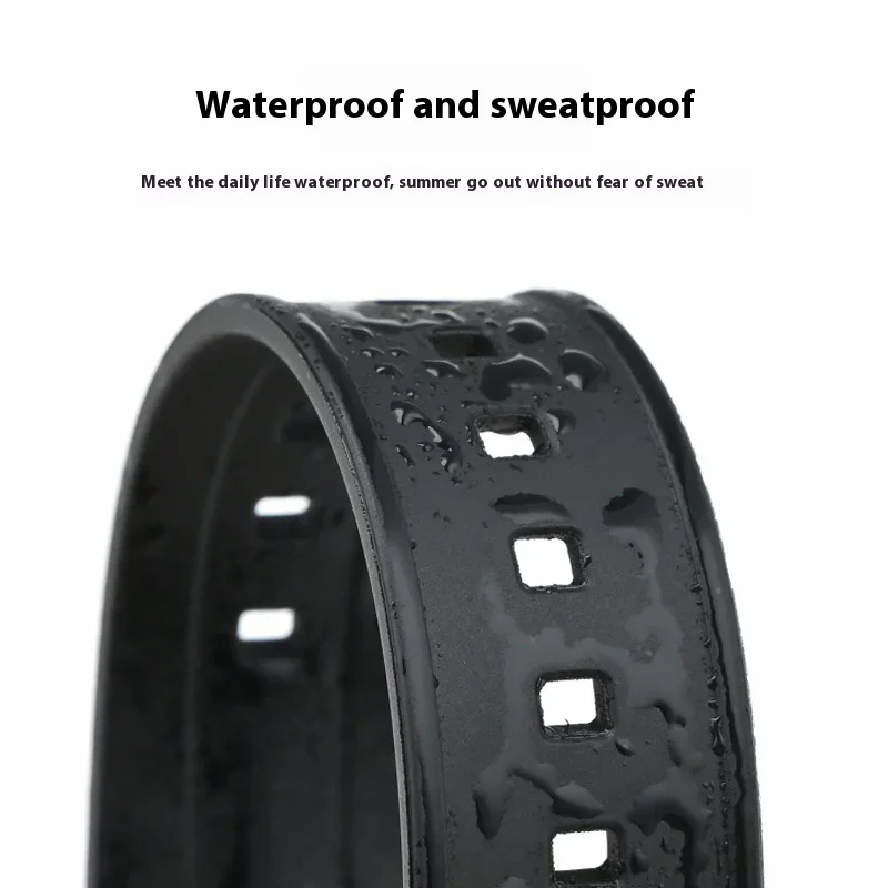 Watch Band for Casio AW-80 AW-82 Electronic Watch Rubber Resin Strap Black Convex Sport Waterproof Bracelet Accessories 18mm