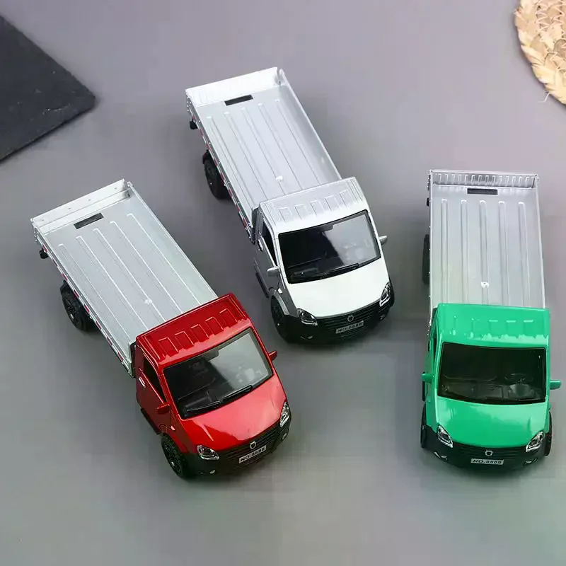 

Трехдверный грузовик из сплава с откатом, масштаб 1/36, стильный дизайн, можно переносить груз, игрушка для мальчика, литой под давлением металлический детский игрушечный транспортный грузовик