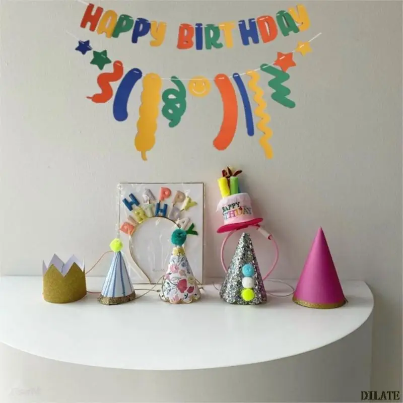 birthday ins decor birthday ribbon Flag Banner party birthday garland party photo prop decoration decor birthday Party Smile