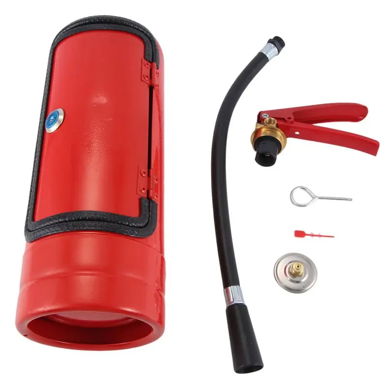 ABNM Fire Extinguishe Shape Wine Holder With Lock And Keys Novelty Fire Extinguishe Shaped Mini Bar Cabinet Wine