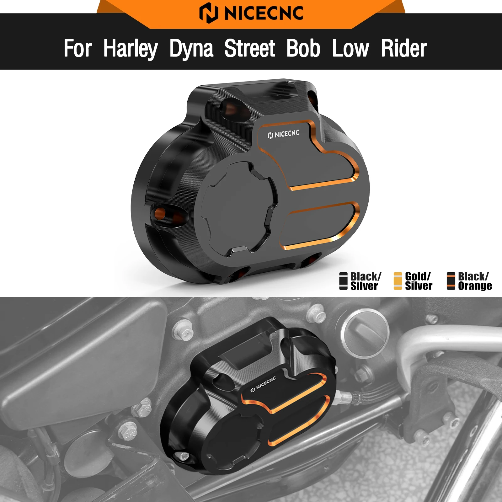 

For Harley Dyna Street Bob FXDB FXDBP 2006-2017 Transmission Side Cover Low Rider FXDL Fat Bob FXDF Super Glide FXD Custom FXDC