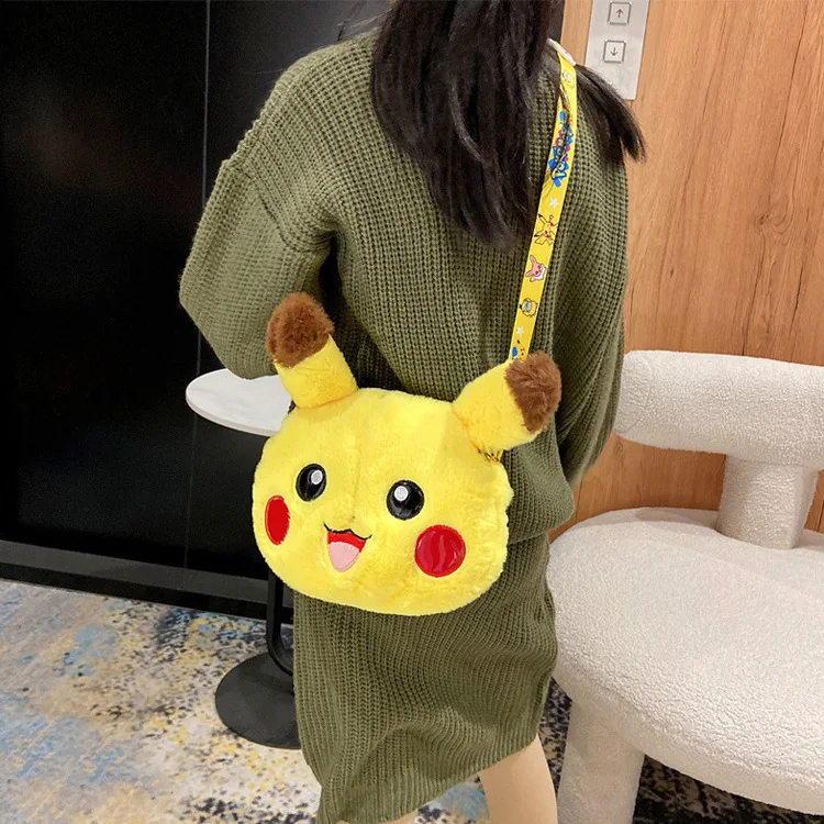Bolso de peluche de Pikachu de dibujos animados de Pokémon, bandolera de mano, bolso de doble propósito, muñeca de máquina de agarre, regalo de cumpleaños para niños