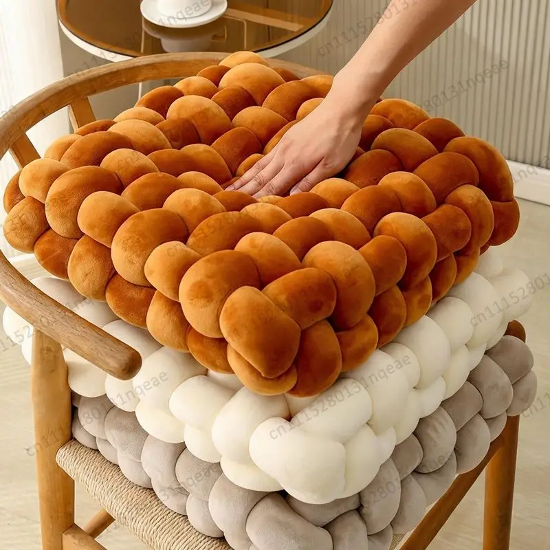 Nordic Woven Plush Square Seat Cushion PP Cotton Filled Bay Window Sofa Cushion Modern Simple Home
