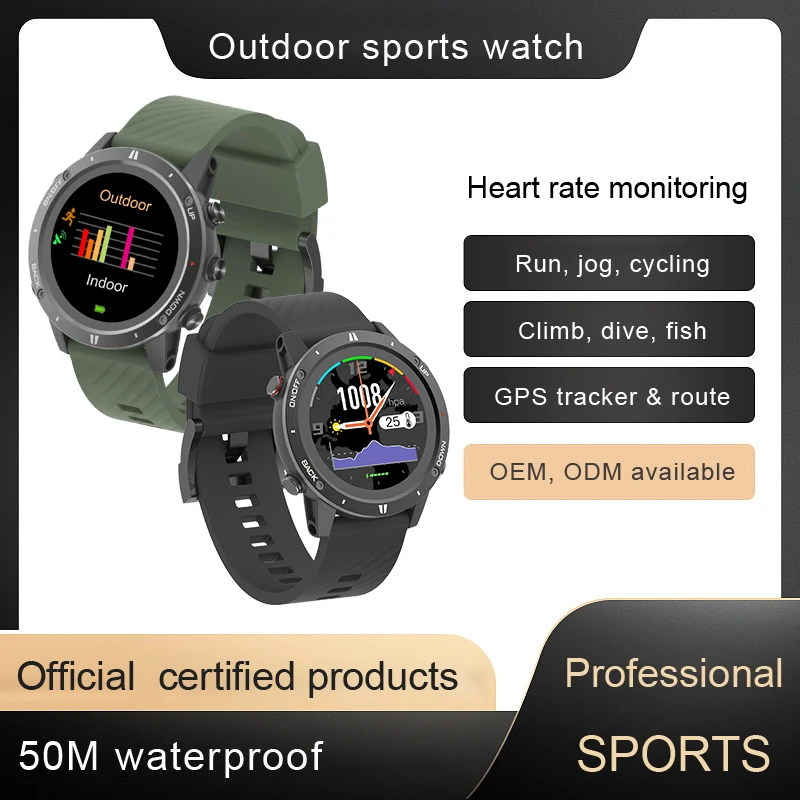 Orologio sportivo Bluetooth Touch Outdoor Running ciclismo immersioni pesca Triathlon frequenza cardiaca bussola impermeabile Tracker Data Store