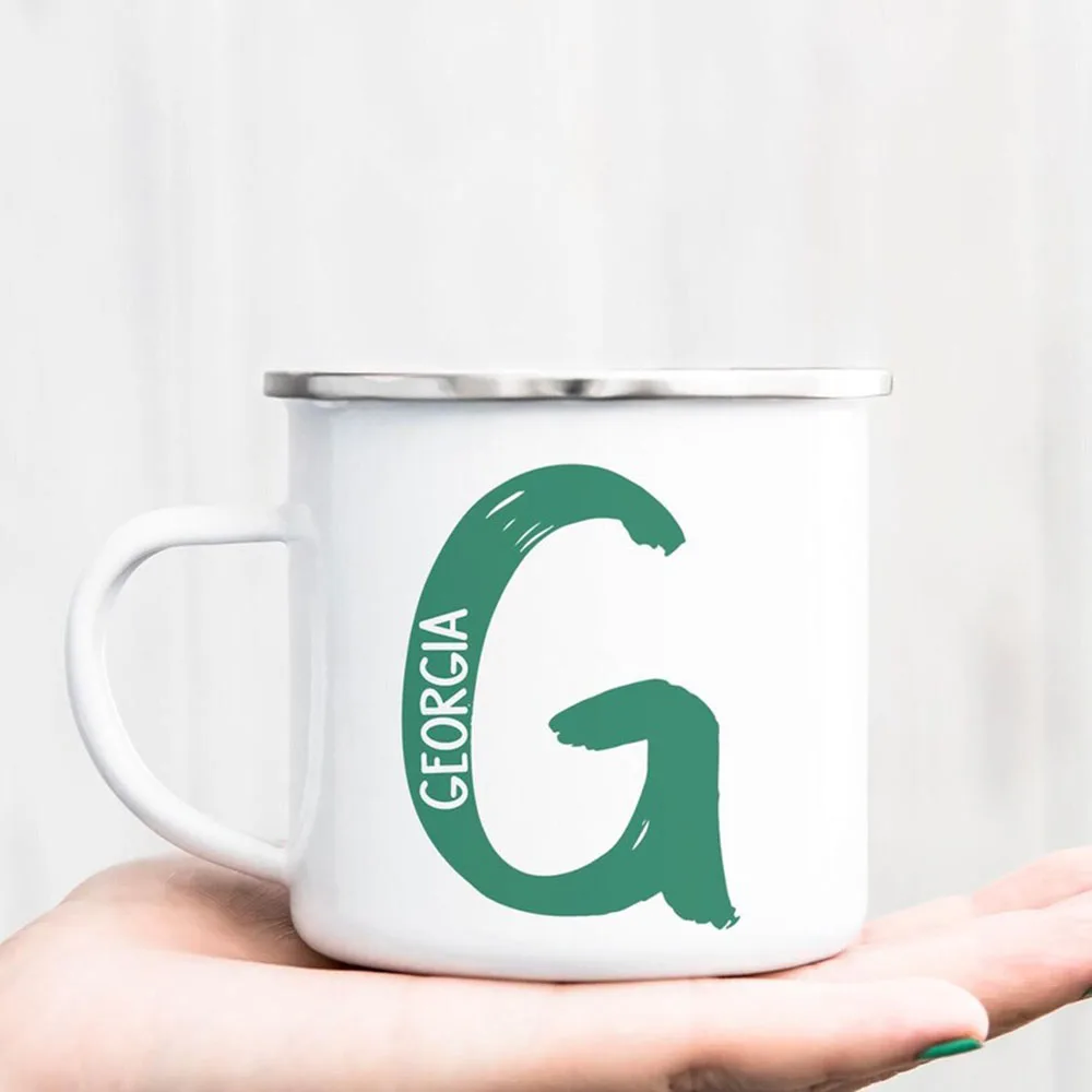 

Customizable Enamel Cup For Personalized Valentine's Day Gift. Customized Name Cup With The Lover's Exclusive Nickname