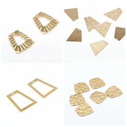 Hammered Brass Charms,Trapezium connector,Findings Accessories For Diy Earrings Necklace Bracelet DIY Making,Jewelry Supplies