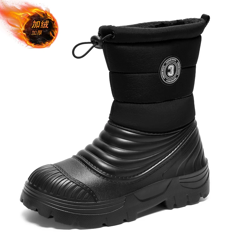

Big Size 38-50 Men Snow Boots Winter Thermal High Top Boots Concsie Comfortable Outdoor Boots Male Convenient Trekking Footwear