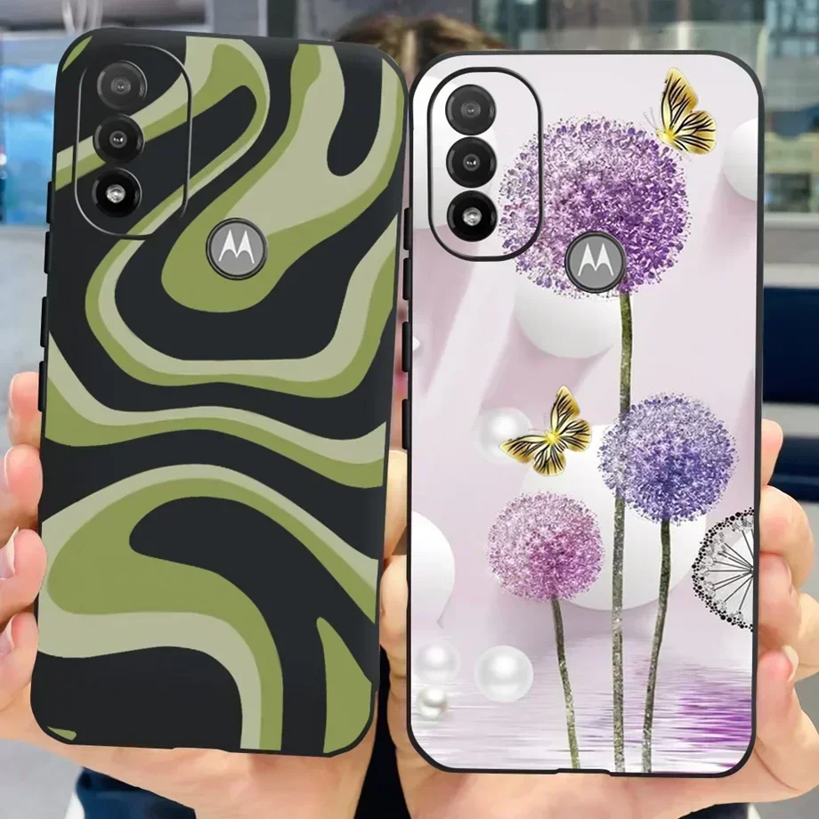 Casing Motorola Moto E20, sarung HP silikon lembut TPU hitam, penutup kupu-kupu warna-warni lukisan untuk Motorola E20 E 20 6.5"