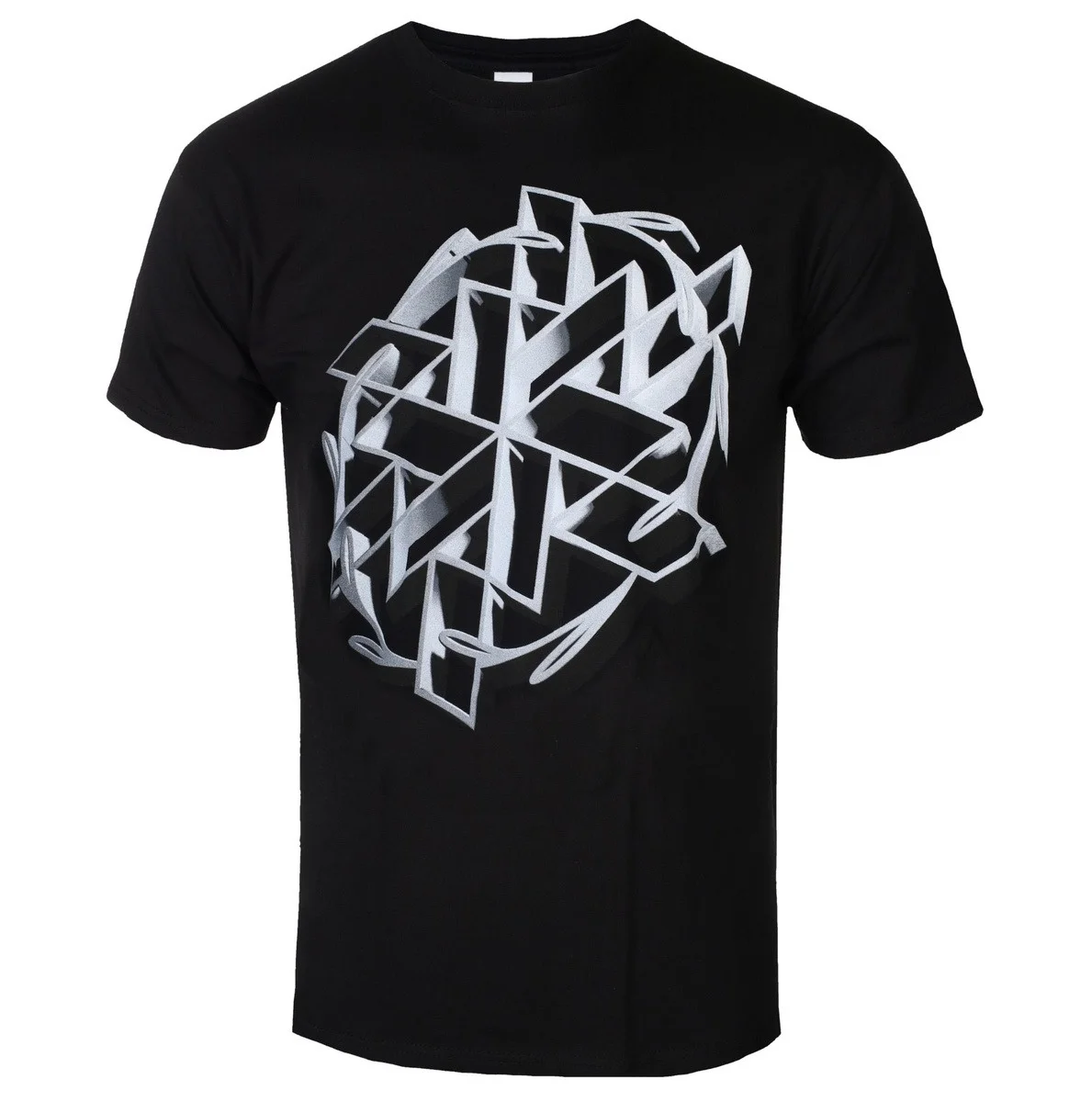 Minimalist Stereo Interlaced Logo Front Print and Album Song List Back Print T Shirt, Architects Modern Metalcore Artwork Tee