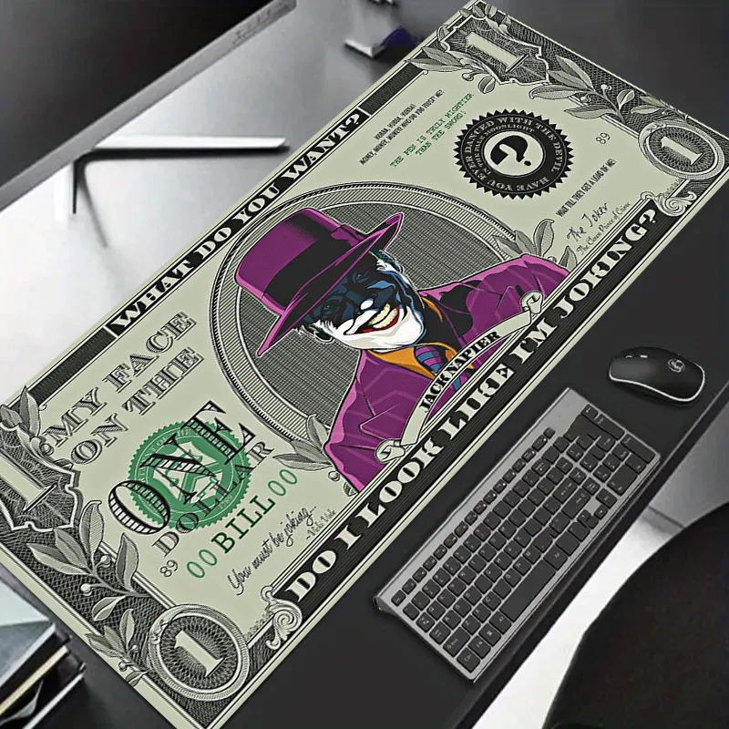 

Коврик для мыши Joker Dollar Design, резиновый, нескользящий, прочный, моющийся, подходит для геймеров и офисных настольных ковриков, аксессуары для ПК, ультра прозрачный