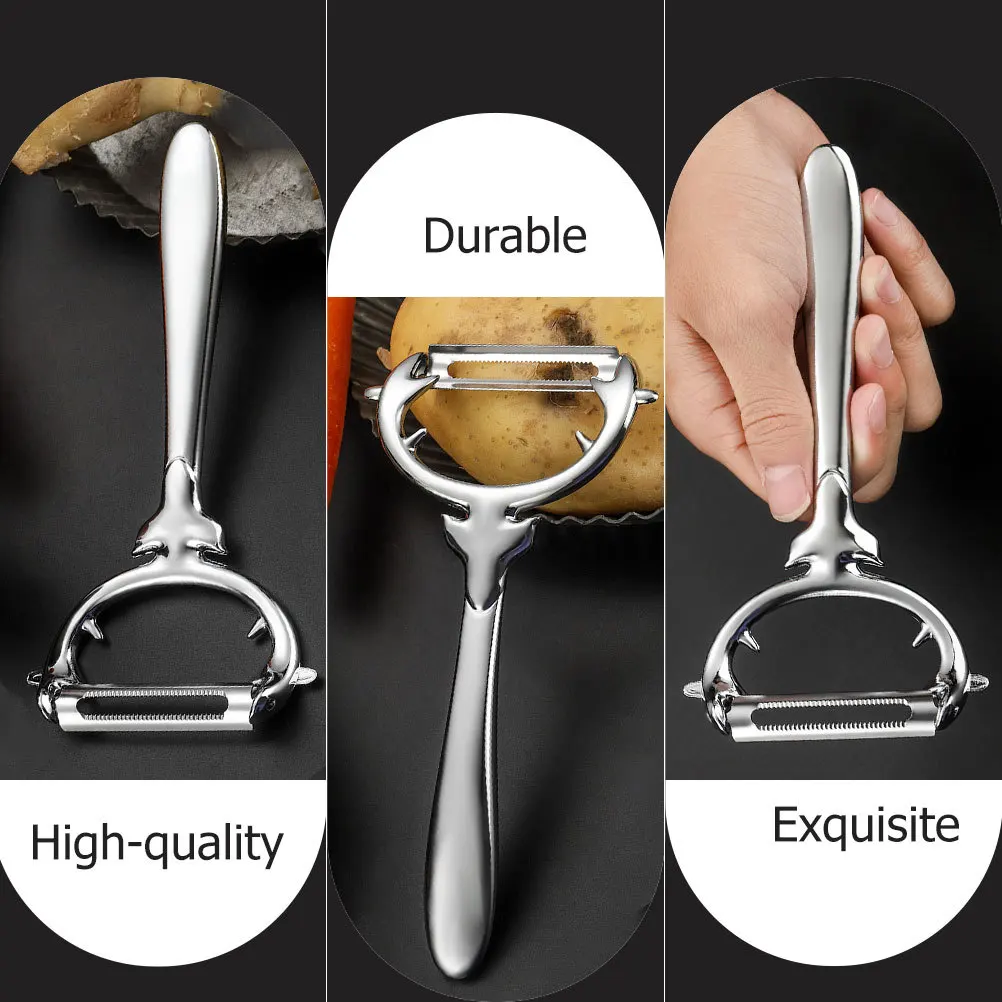 

1pc Zinc Alloy Vegetable Peeler Fruit Peeling Tool Ergonomic Handle Mirror Polish Easy Clean Multipurpose Kitchen Gadget