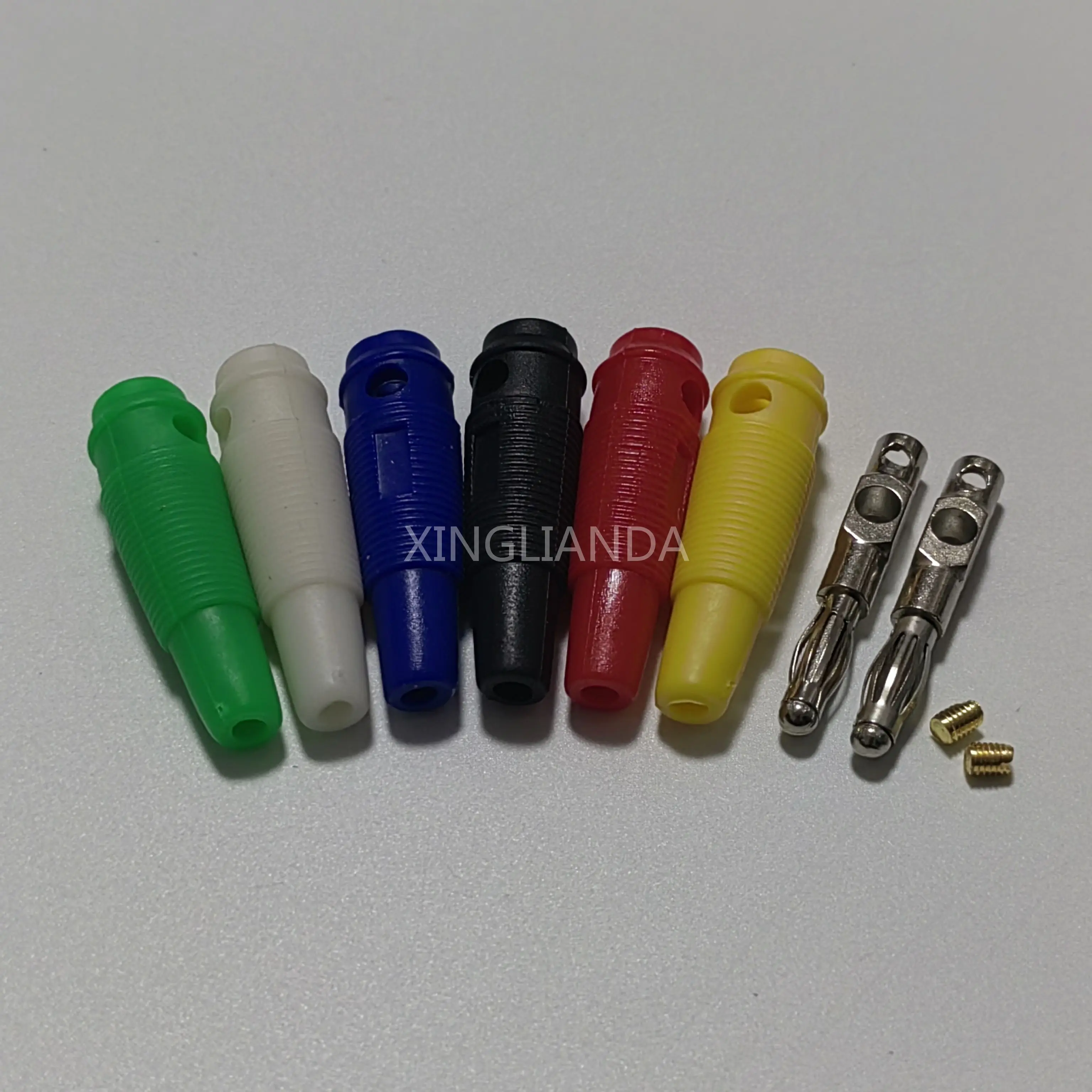 10PCS 4mm Lantern Head Banana Plug Soft Rubber Sleeve Welding-free Anti-slip 600V/MAX20A Electric Parts