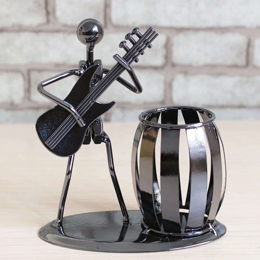 الموسيقى تحت عنوان الكهربائية باس حامل قلم الحديد الفن الحرفية لمكتب منظمة أنيقة حاوية القلم المعدنية ديكور المنزل مكتب