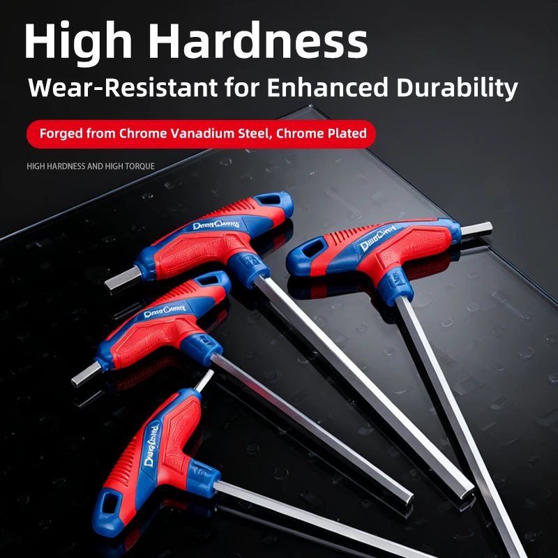 Clé hexagonale à poignée en T, clé allen, boule falt/tête plate métrique 2/2.5/3/4/5/6/8/10mm, outil manuel de réparation de vélo automobile à domicile, tournevis