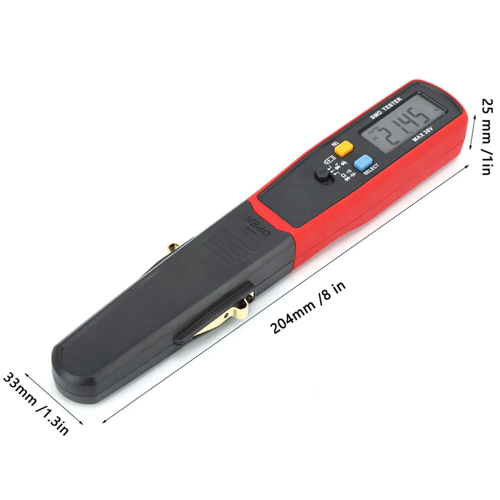 Multímetro Multímetro para herramienta de prueba SMD Probador UT116C para equipos de prueba de multímetro de diodo de capacitancia de resistencia SMD (RCD)