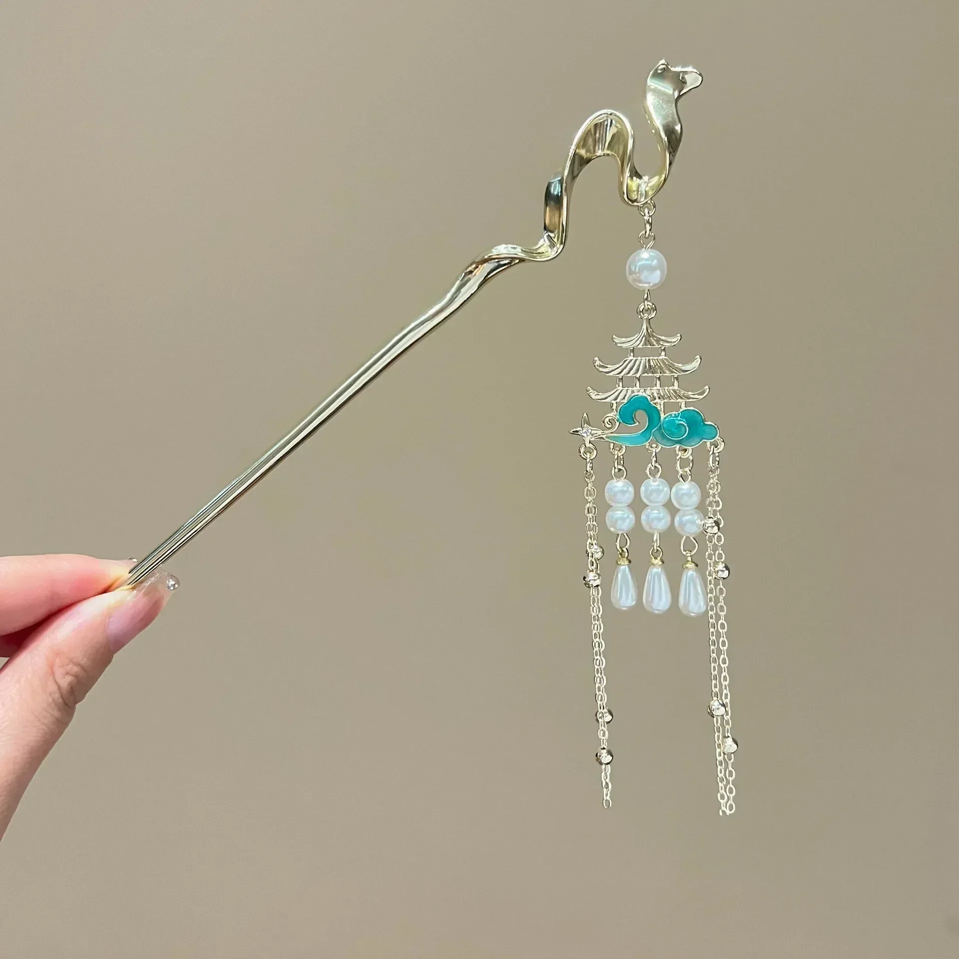 Chinesischen Stil Hanfu frauen kinder Haarnadel Mit Fransen Haar Zubehör Schwingen Haar Ornamente Rock Zubehör – Detail 5