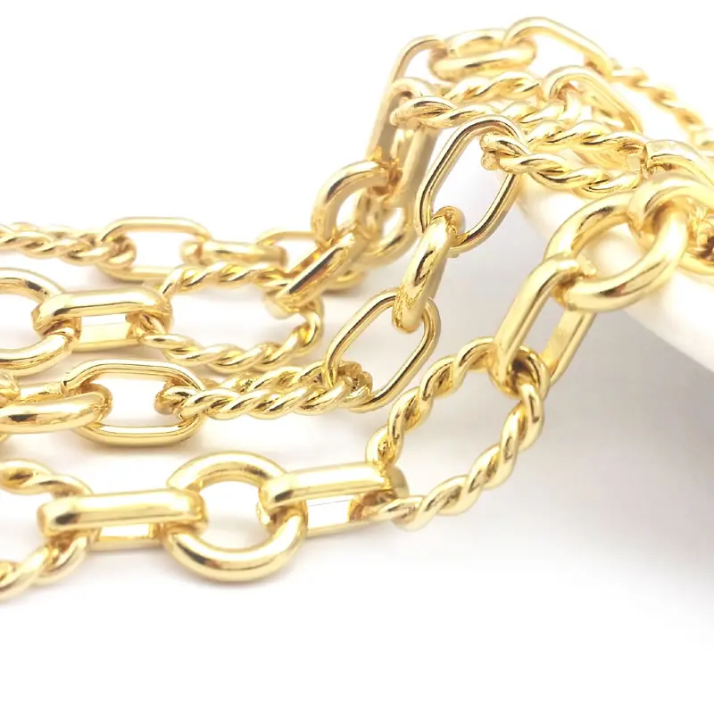 50CM 18K Gold Color Iron Long Oval Shape Necklace Chains Jewelry Chains High Quality Diy Jewelry Making Accessories for Women