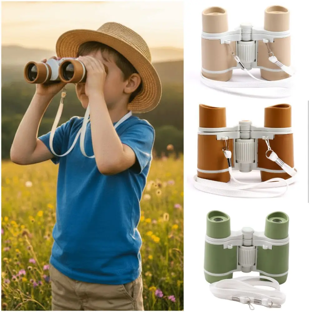 

Многоцветный детский бинокль из АБС-пластика, телескоп высокого разрешения, увеличительное стекло, защита глаз, резиновый портативный телескоп