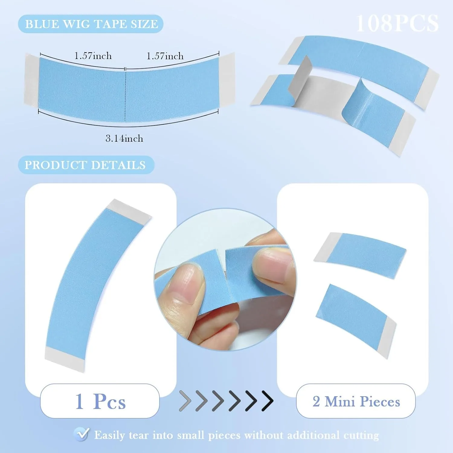 Walker Strong Hold Curved Hair System Tape 36pcs/bag Super Adhesive Strips Tape For Extension/Toupee/ Lace Wig/Closure
