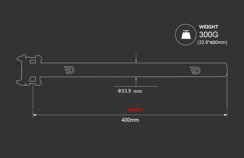 Подседельный штырь DODICI для велосипеда, 33,9*400 мм, из углеродного волокна