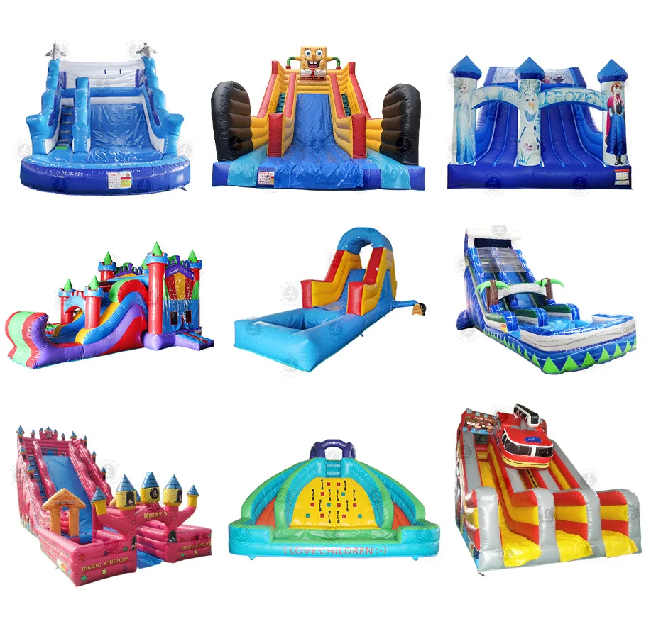 Colorful children's outdoor inflatable slide castle, high quality inflatable slide castle