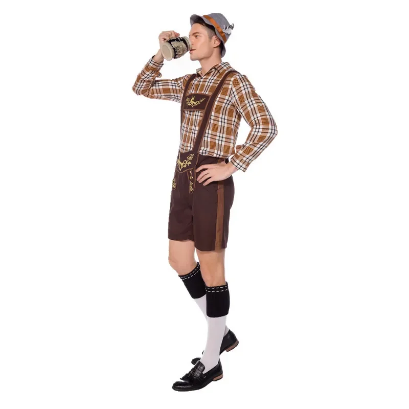 Tirantes del Oktoberfest bávaro para hombre, disfraz de cerveza Lederhosen, uniforme alemán