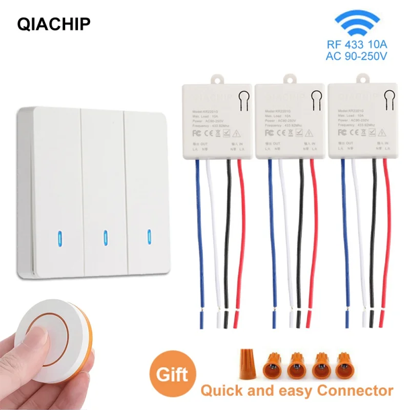 difodaWireless Smart Switch Light RF 433Mhz Wall Panel Switch with Remote Control Mini Relay Receiver 220V Led Light Lamp Fan wireless 2 channel on off lamp remote control switch receiver transmitter