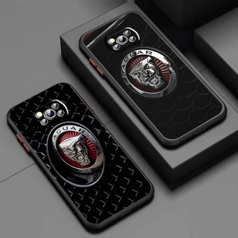 

J-Jaguar Car Cool Popula Luxury For Xiaomi Poco X6 X5 X4 X3 M6 M5s M5 M4 M3 F6 F5 F4 F3 GT Pro 5G Frosted Translucent Phone Case