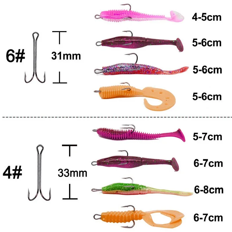 Nowy 20-częściowy podwójny haczyk z długim trzonkiem Weedless Haczyk wędkarski do wiązania much Podwójny haczyk do jig Bass Haczyk na ryby Sprzęt wędkarski do miękkiej przynęty