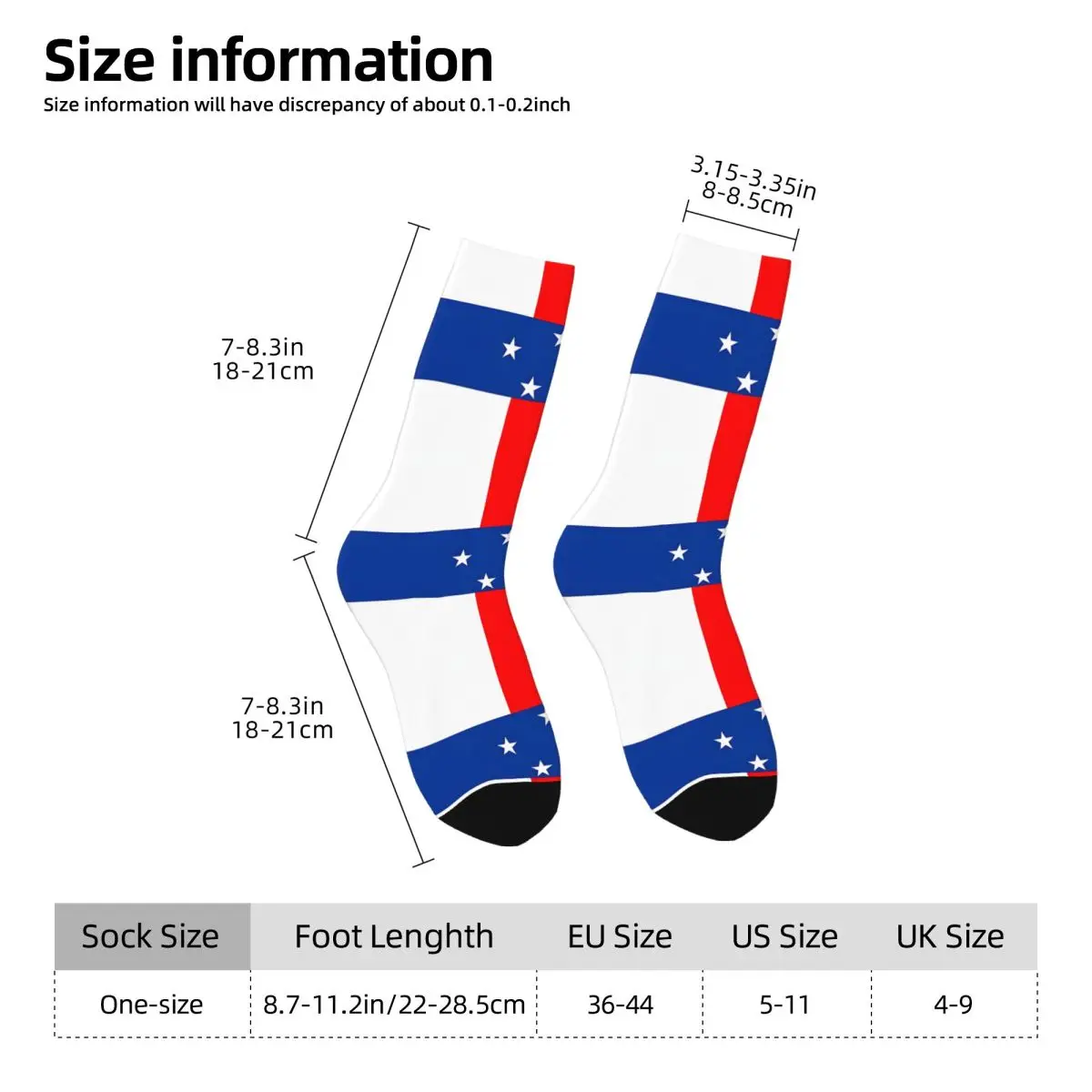 Flag Of Netherlands Antilles Bath Mat Socks Hiking 3D Print Boy Mid-calf Sock