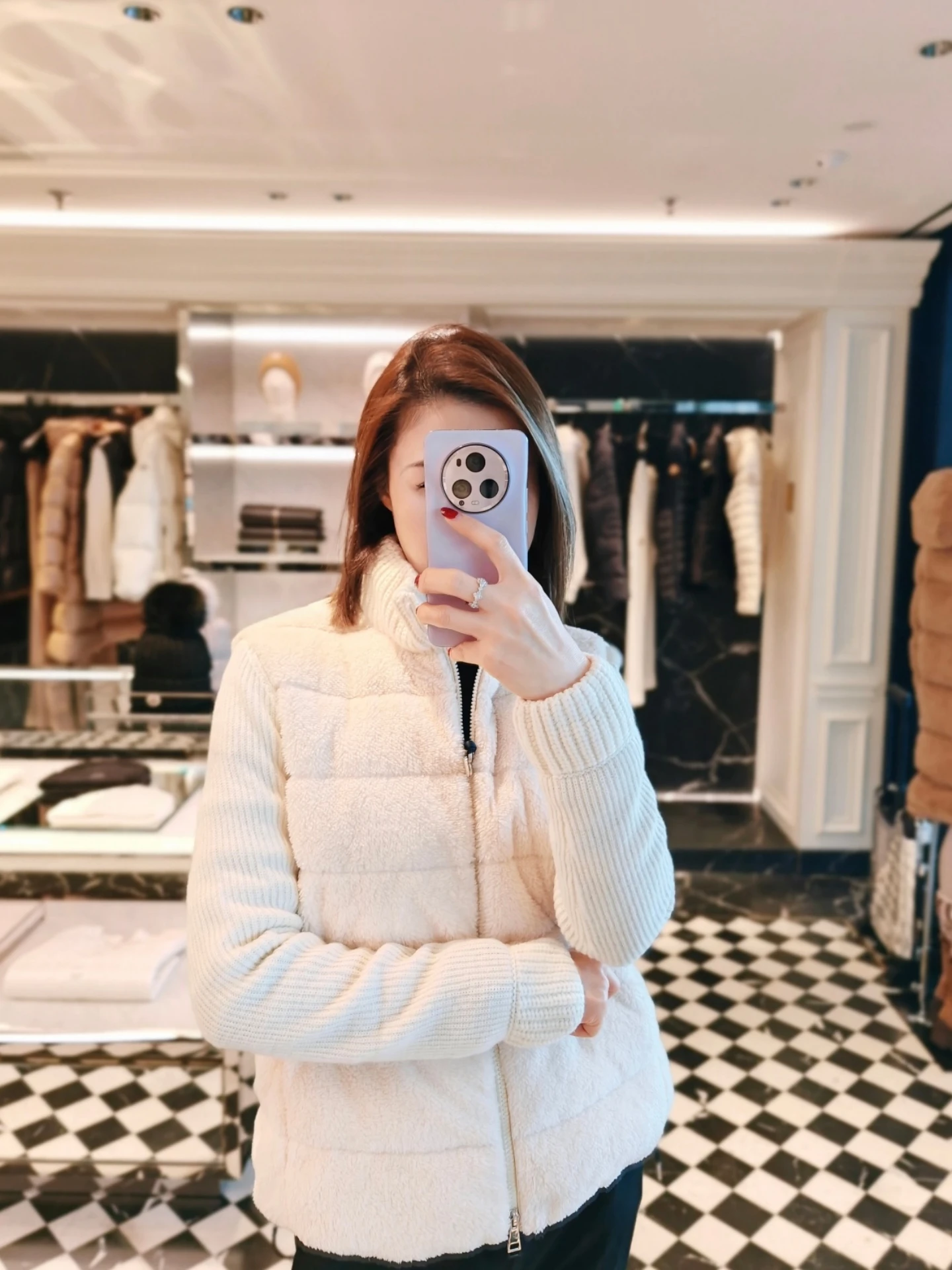 

Plu Knitted ort Puffer Jaet White Goose down Stand Collar Soft Cozy Teddy Women's Faion European Sle Slim Fit Water...