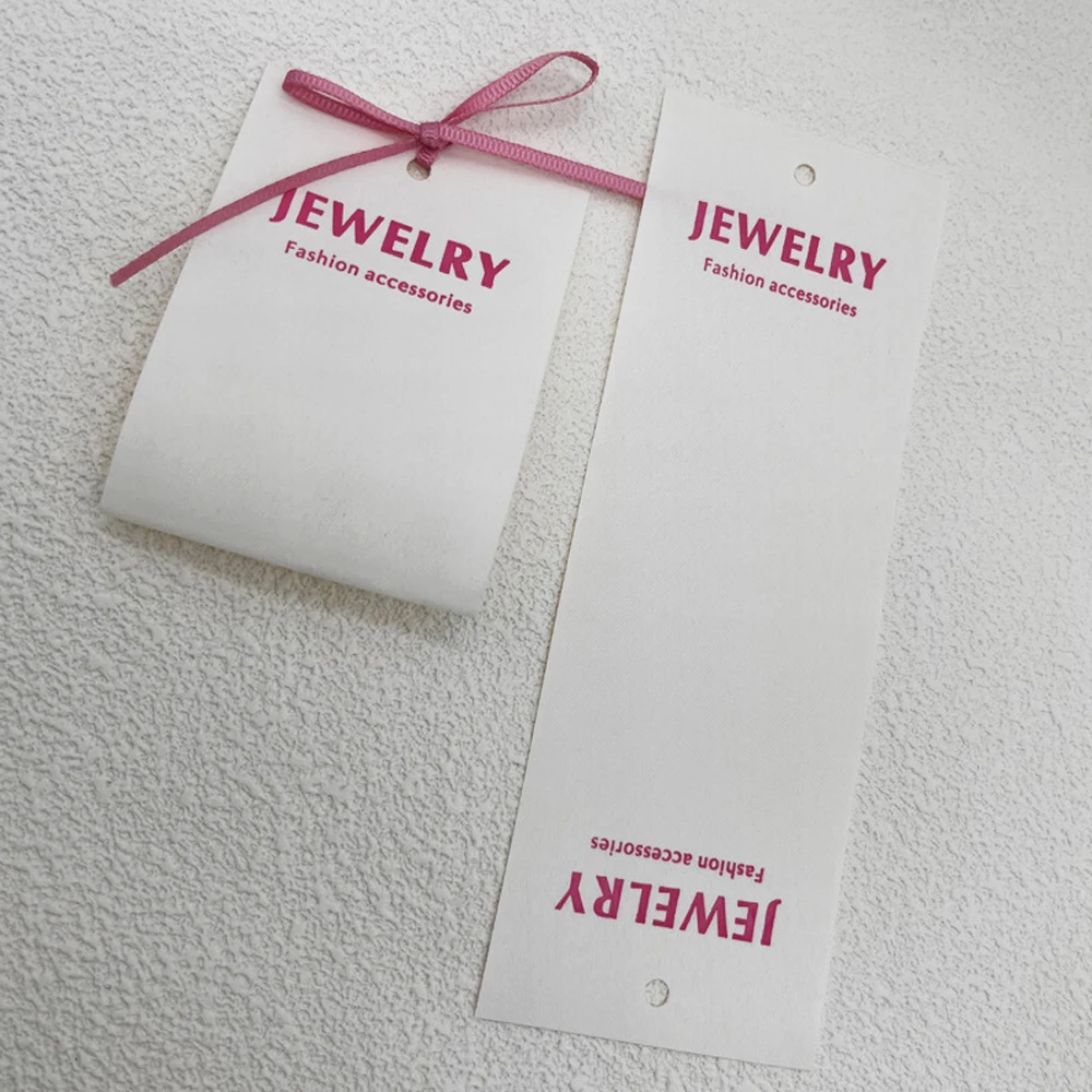 50/100 Personalisierte 6x17cm Schmuckkarten Ring Ohrring Baumwollstoff Etikettenhalter Organizer Armband Anhänger Ohrstecker Anhänger mit individuellem Namen – Detail 6