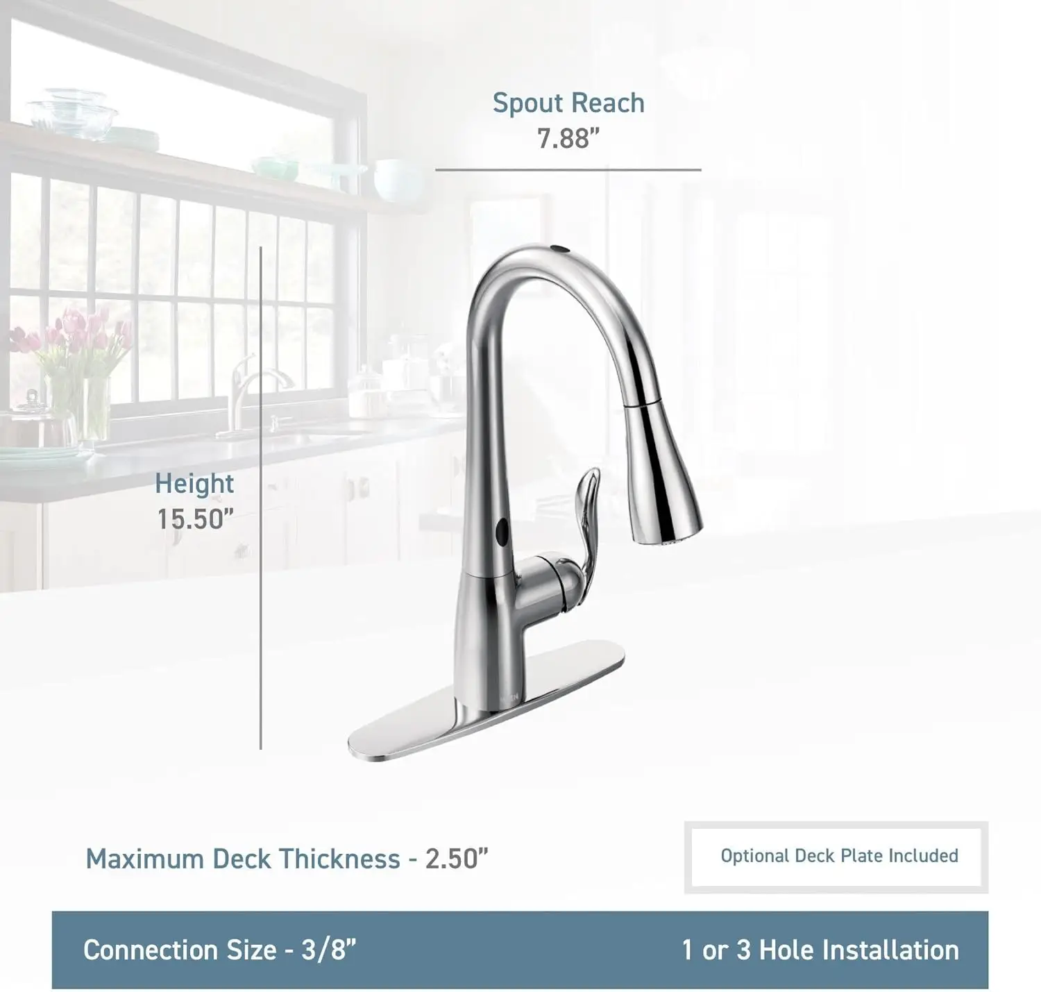 Arbor Spot Resist Stainless Motionsense Two-Sensor Touchless Kitchen Faucet Featuring Power Clean, One-Handle Kitchen Sink