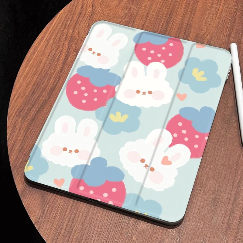 

Чехол тройного сложения для IPad Air 5 2022 Air 4 Чехол Ipad 5th 6th 9,7 7th 8th 9th Gen Pro 11 2nd 3rd 4th простой мультяшный кролик