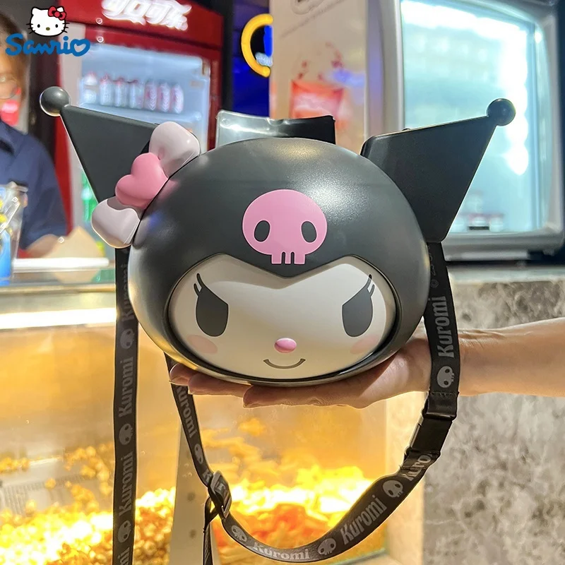 Sanrio Kawaii Kuromi Water Cup Cartoon Popcorn Bucket Anime Cute Plastic Portable Kettle Girl School Student Lovely Friend Gifts