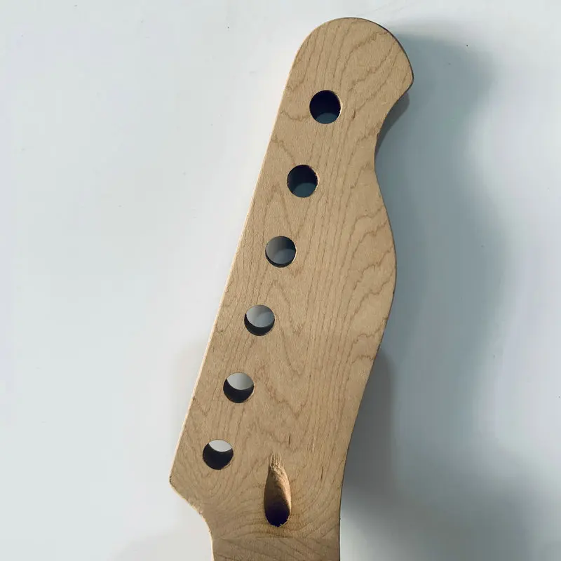 EN999 Nut Uncut 6 String Tele Electric Guitar Neck Solid Maple 22 Frets Unfinished for TL Guitar Replace and DIY Damages