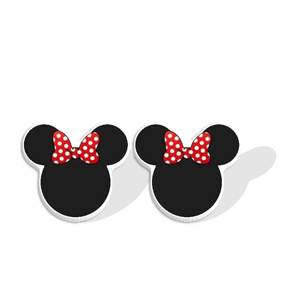 W Women Stud Earrings Disney Mickey Minnie Cartoon Figure Character Girl Acrylic Earring Jewelry for Women Birthday Gift