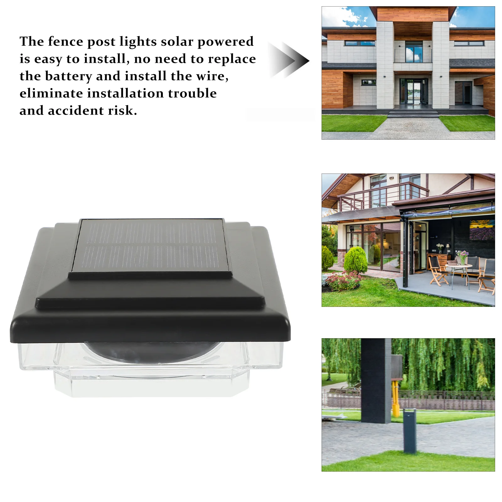 

Light Outdoor, Fence Post Powered, Waterproof Led Deck Lights For Garden Patio 4X4 Post Solar Lights, Outdoor Solar Lights