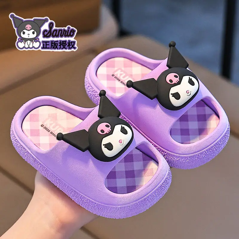 

Kawaii Sanrio cartoon character kuromi children's sandals, cute girl home non-slip sandals, summer girls slippers, holiday gifts