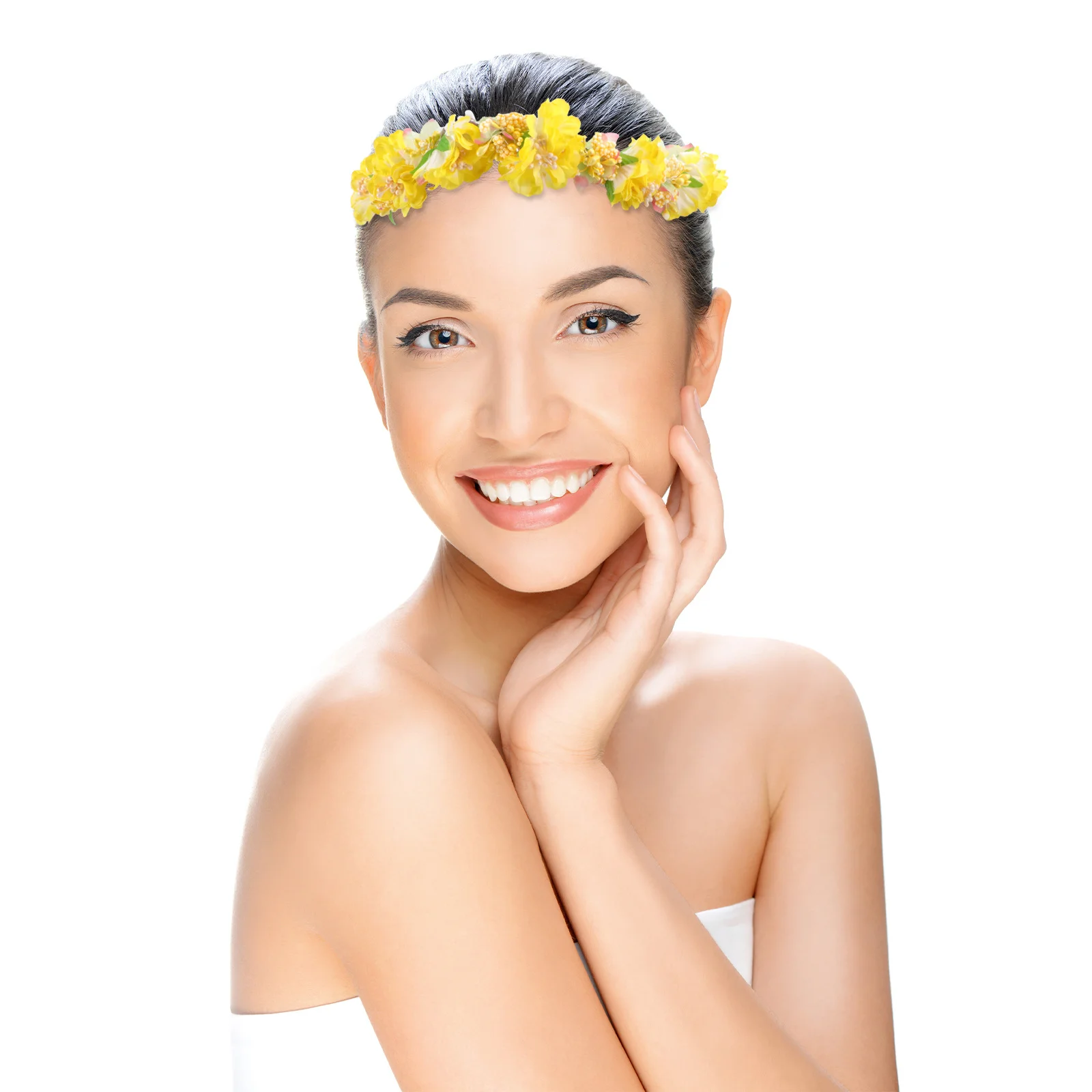 

1Pcs Flower Headwear Comfortable Wear Bride Wedding Headdress Long-Lasting Design Wedding Hair Accessories Garland Headdress