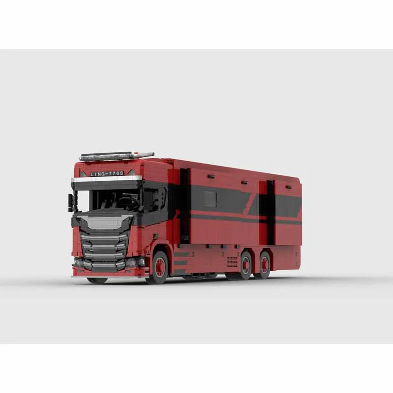 MOC-250555 Red New Classic Utility RV Building Block Model 5586Parts MOC Creative Boys'Children Birthday Building Block Toy Gift