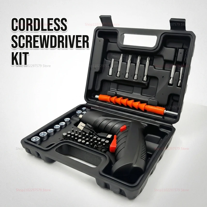 47Pcs Rechargeable Electric Screwdriver Set 3.6V Cordless Lithium Power Tools Kit Foldable for Home DIY Repairs Furniture Electr view 2