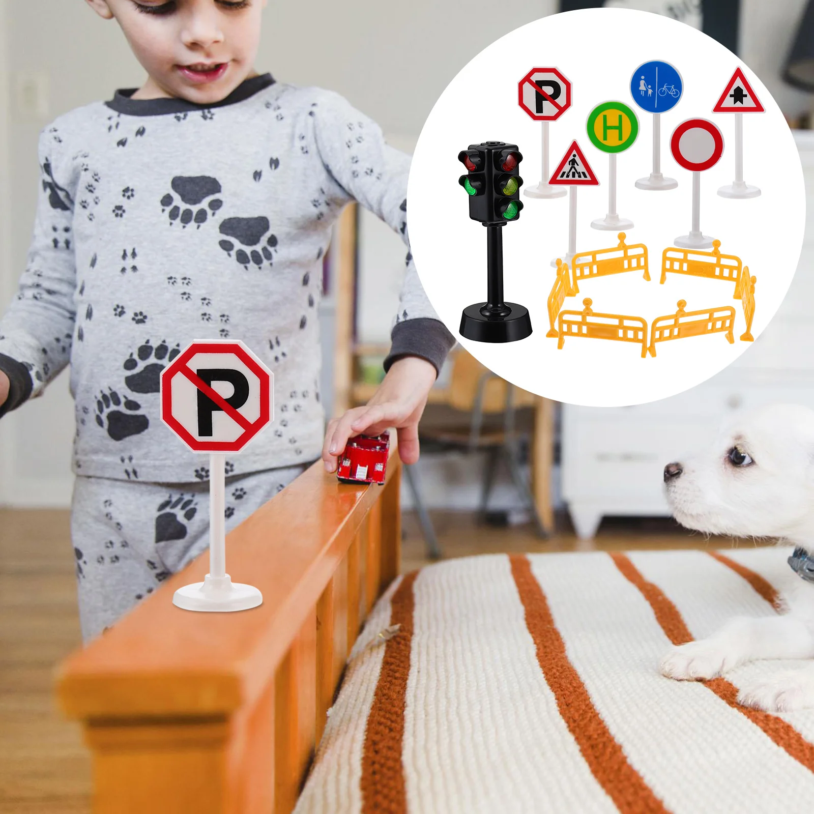 13 Pcs Outdoor Playsets for Toddlers Toy Traffic Signal Children Lamp Mini Toys