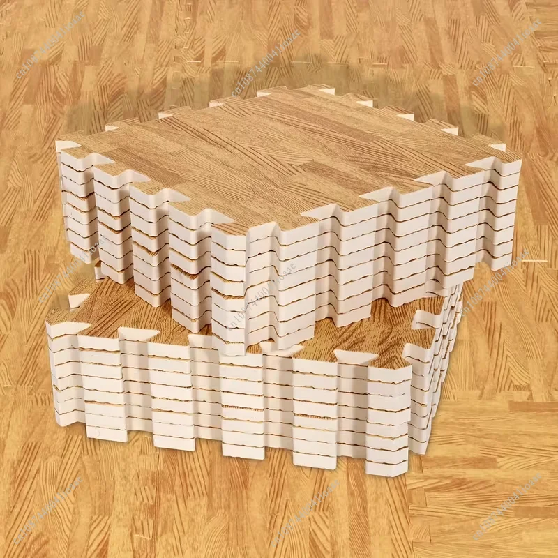 16Pcs 4 Colors Wood Grain Floor Tiles Foam Mat 30x30x1CM EVA Interlocking Mat Home Interlocking Wood Puzzle Exercise Mat