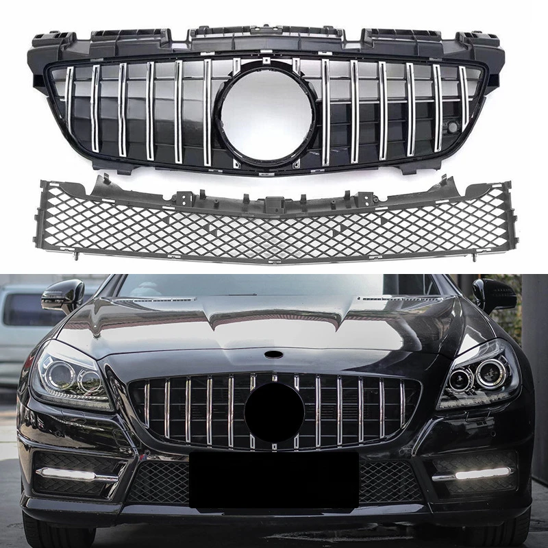 Suitable for Mercedes-Benz R172 SLK-Class 2011-2015 Model Modified Starry Sky Vertical Strips GT Grille