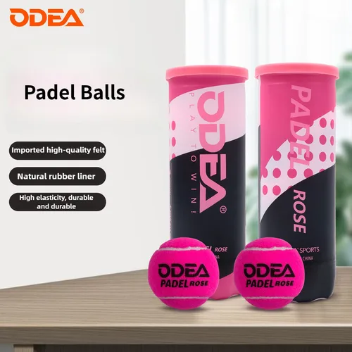Imagen 1 del producto Pelotas de padel ODEA rosa, pelotas de tenis de entrenamiento duraderas de alto rebote, selladas al vacío para partidos competitivos